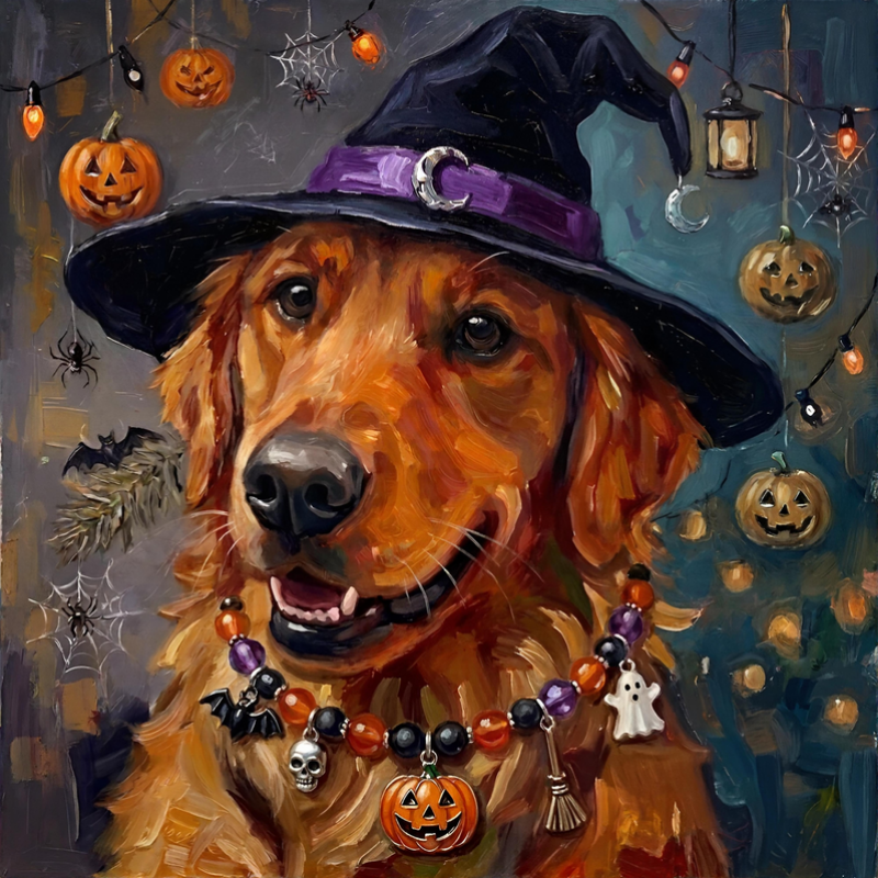 Witching Hour Golden Retriever Art Print