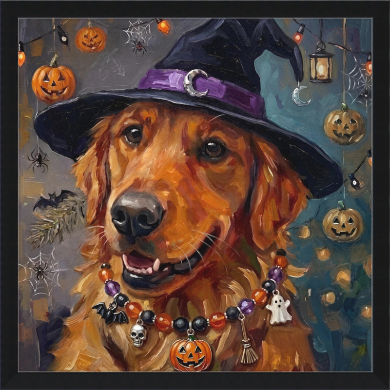 Witching Hour Golden Retriever Art Print