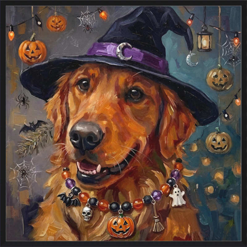 Witching Hour Golden Retriever Art Print